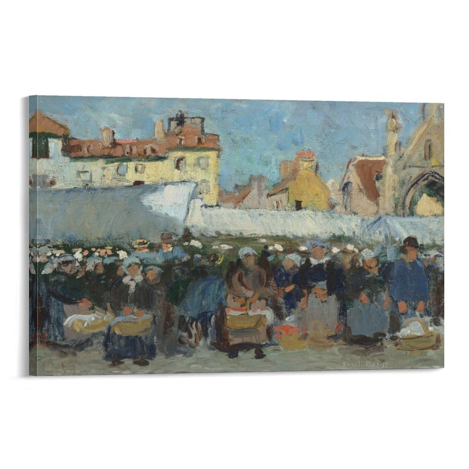 KLAGCBDF Raoul Dufy Jour De Marché À Falaise Canvas Painting Poster Wall Art Decorative Picture Prints Modern Decor 16x24inch(40x60cm)