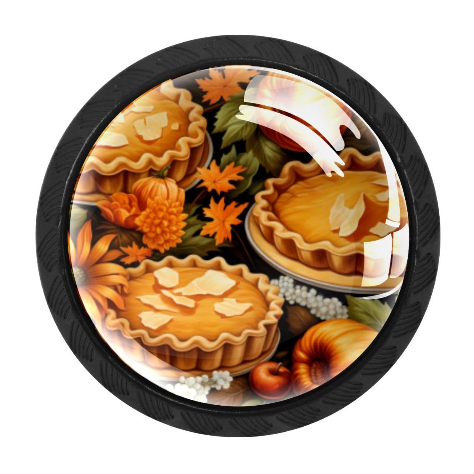 CHENZZZZ Thanksgiving Pumpkin Drawer Knobs Pull Handle Crystal Glass Circle Shape Cabinet Drawer Pulls Cupboard Knobs with Screws for Kitchen Cupboard Dresser Wardrobe etc