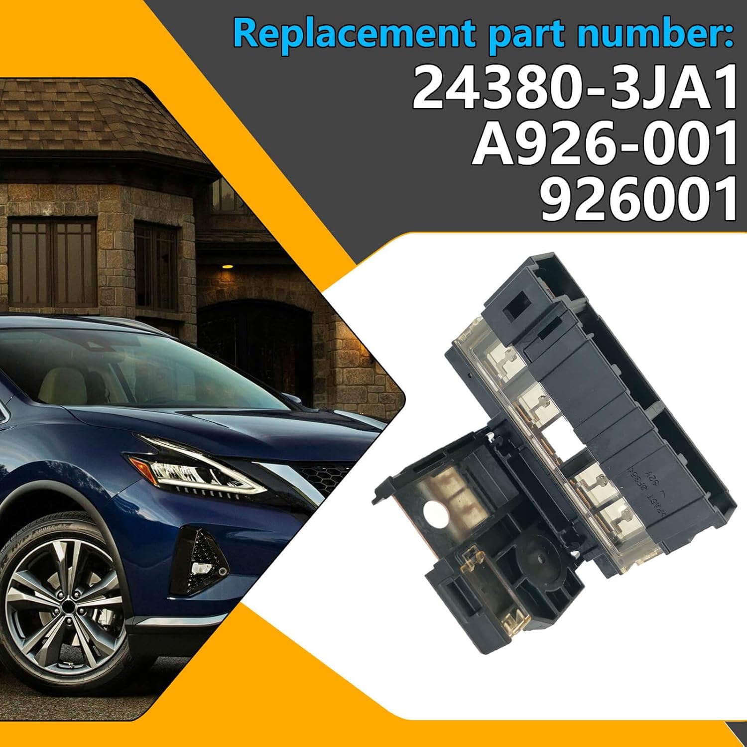 Positive Battery Terminal Fuse Replace ‎24380-3JA1A 243803JA1A, Fusible Fuselink Battery Fuse Fit for Nissan Altima 2013-2018 Maxima 2016-2019 Murano 2015-2019 Pathfinder 2013-2019,926-001 926001