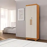 Armário Multiuso 2 Portas com Chave 100% MDF Toronto Yescasa Cinamomo/Off White