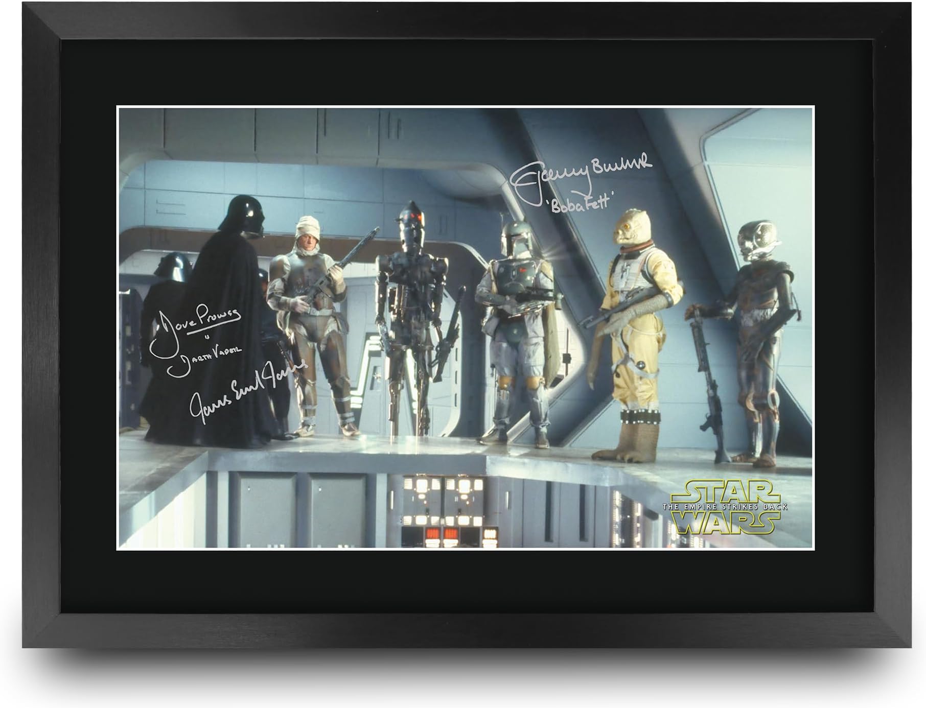 HWC Trading Star Wars 5 (Empire Strikes Back) Scene 2 Gifts Printed Signed Autograph Picture for Movie Memorabilia Fans - A3 Framed