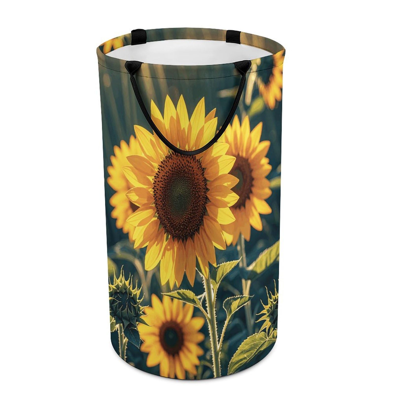 Panier à linge pliable étanche motif tournesols grand format pour la déco de chambre