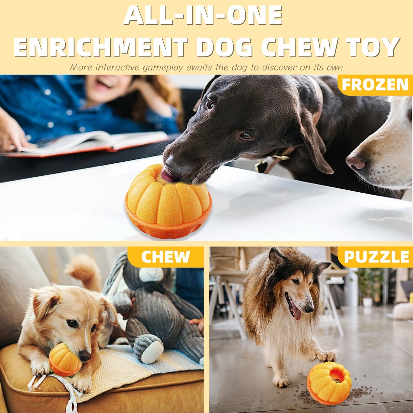 Juguete de Frozen para perros masticadores interactivos, juguetes rellenables para congelar | Juguetes masticables con molde congelado para perros medianos y grandes | Fácil de limpiar