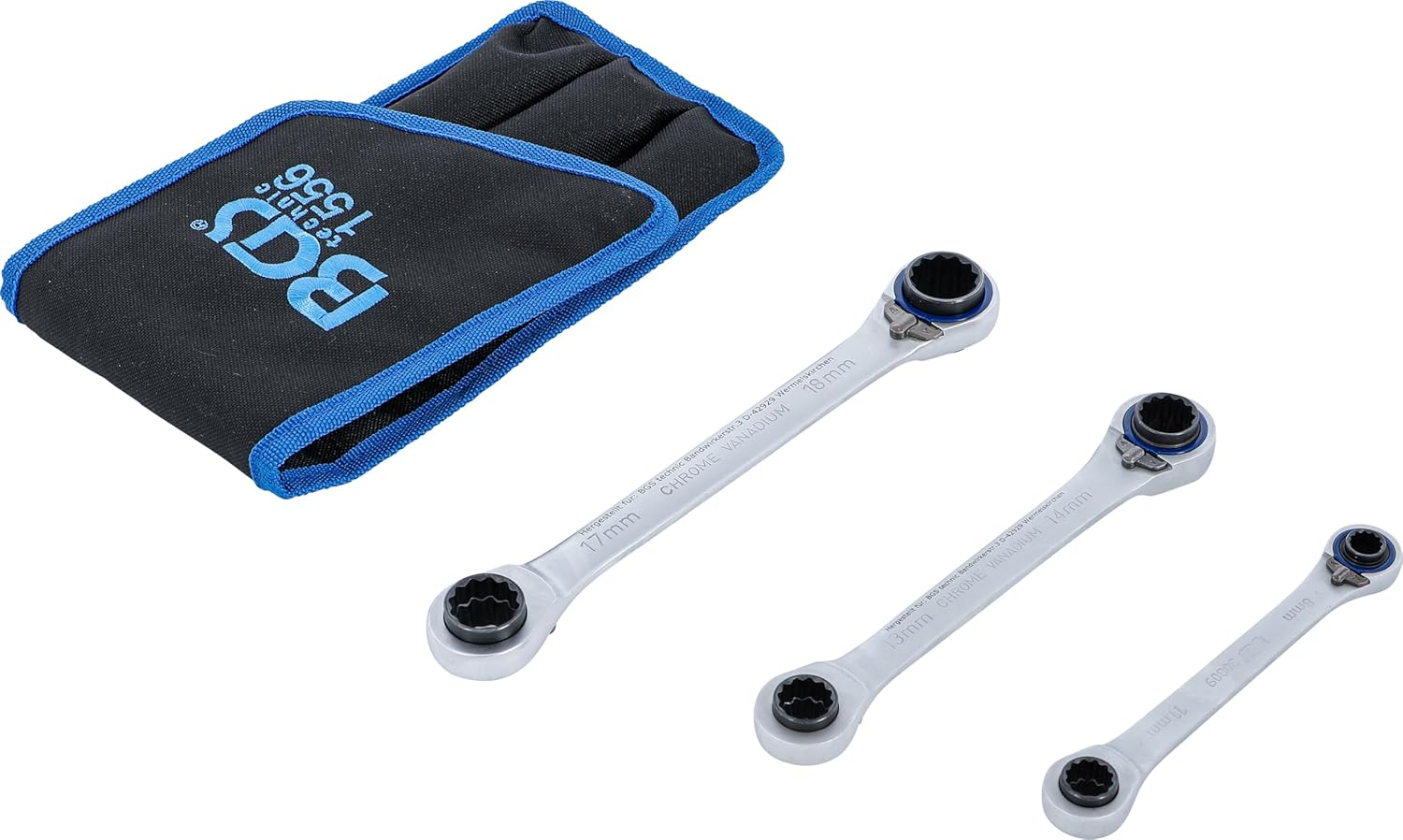 BGS 1556 | Ratchet Ring Spanner Set | reversible | "4-in-1" | 3 pcs.