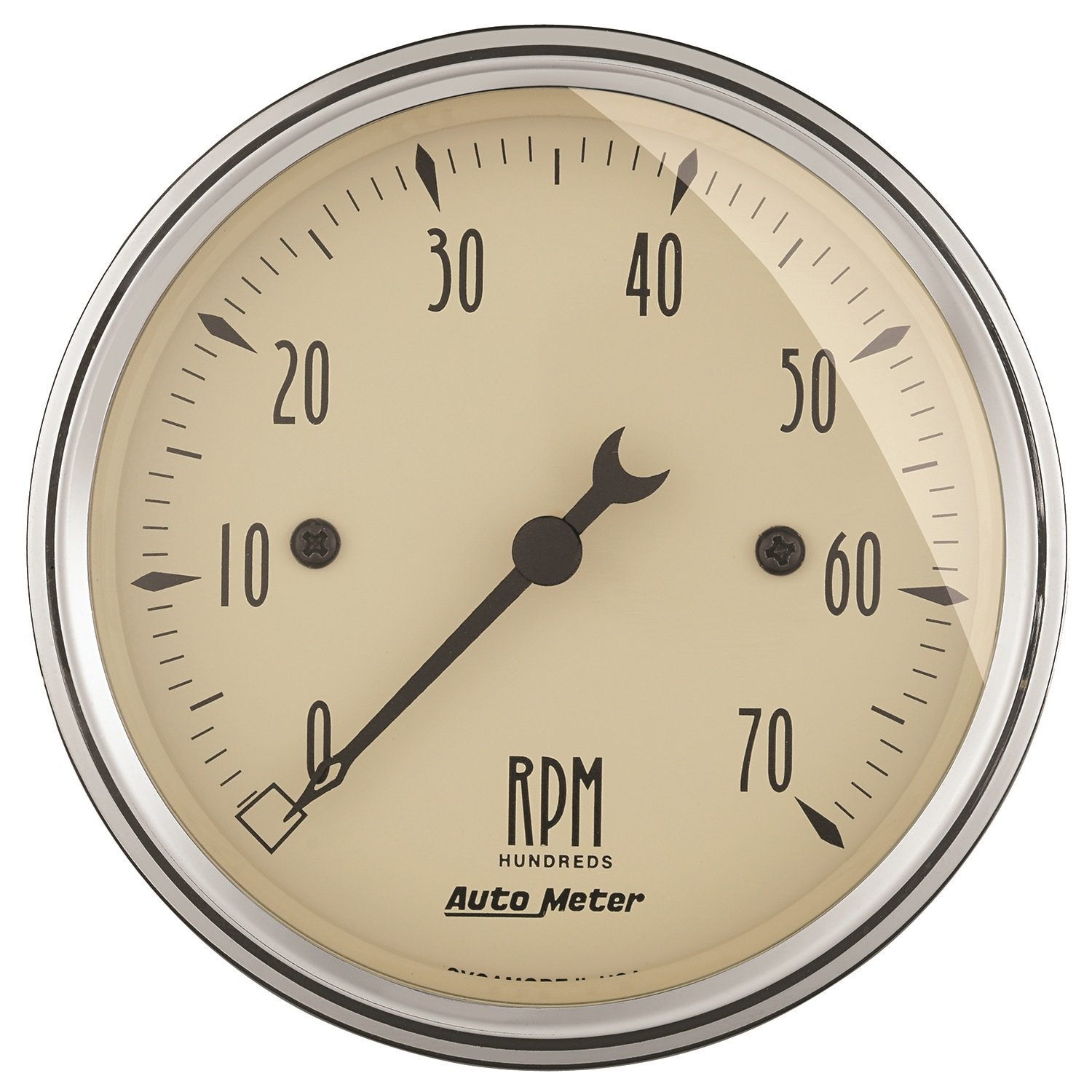 AUTO METER 1898 Antique Beige Electric Tachometer 3.125 in.
