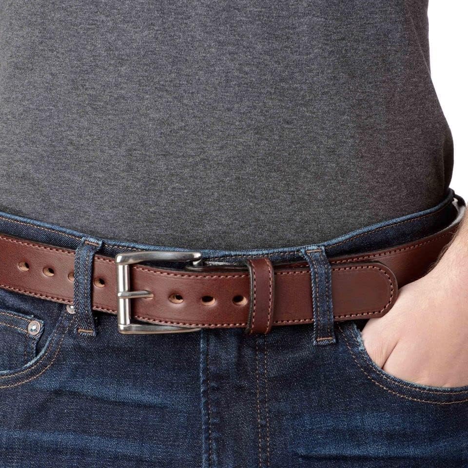 Miniatura 4 de Bullhide Belts - Cinturón de cuero para hombre, trabajo cosido de cuero de grano completo, cinturón de transporte CCW, 1.50 pulgadas de ancho,