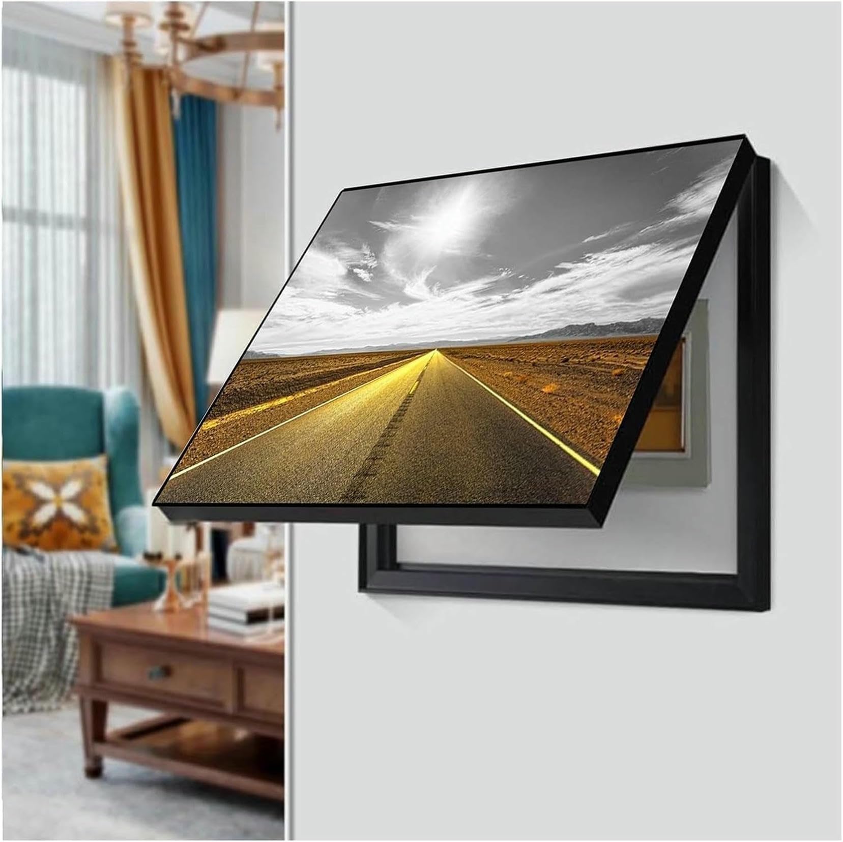 Rectangular Hide Fuse Box, Electrical Panel Cover, Indoor Outdoor Breaker Box, Decorative painting, Wall Mounted, for Living Room Home Office Removable~/