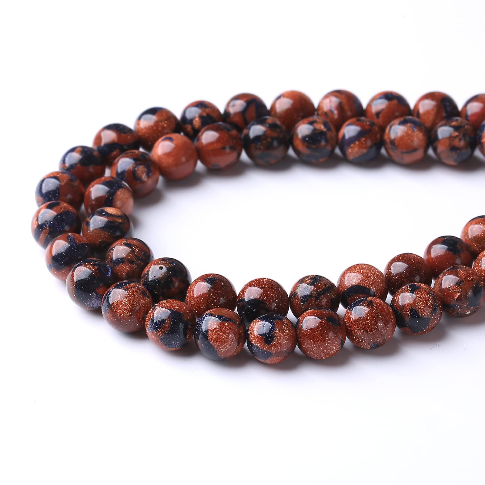 XYNSNDB 48PCS 8MM Perline di arenaria Perline di guarigione energetica per Gioielli Bracciale Collana per creazione di Gioielli 15 Pollici