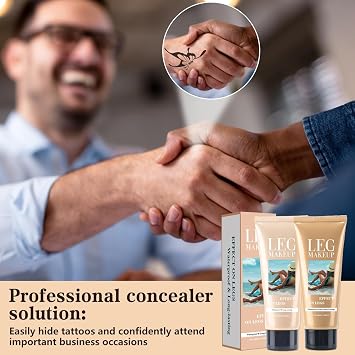 2pcs Body Coverage Perfector, Waterproof Leg Makeup, Tattoo Cover Up Cream All Over Complexion Perfect With Large Round Brush 48H Long Lasting Wear for Women(Light and neutral colors)