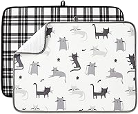 Vista 25 de Paquete de 2 tapetes de secado de platos para encimera de cocina, absorbentes, tapetes escurridor de platos de microfibra, almohadilla de secado