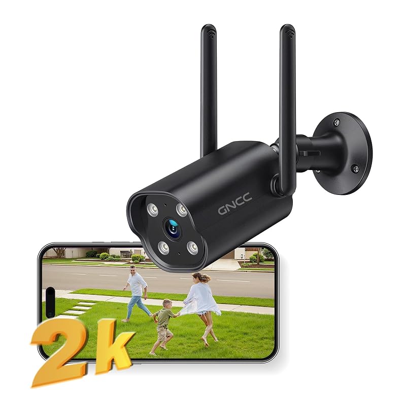 GNCC telecamera Wi-Fi da esterno 2K &mdash; occhio sul giardino anche di notte