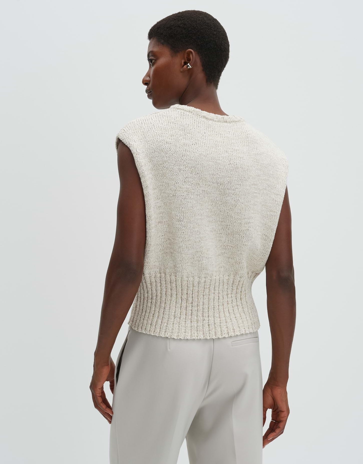 someday Damen Pullunder | Stricktop aus fein melierten Bändchengarn Regular Fit