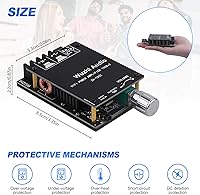 Vista 7 de ZK-1002 Bluetooth 5.0 Audio Amplifier Board, 100W x 2 2.0 Channel Mini HiFi Power Amplifier Receiver with Volume Control, BT and AUX Inputs, DC