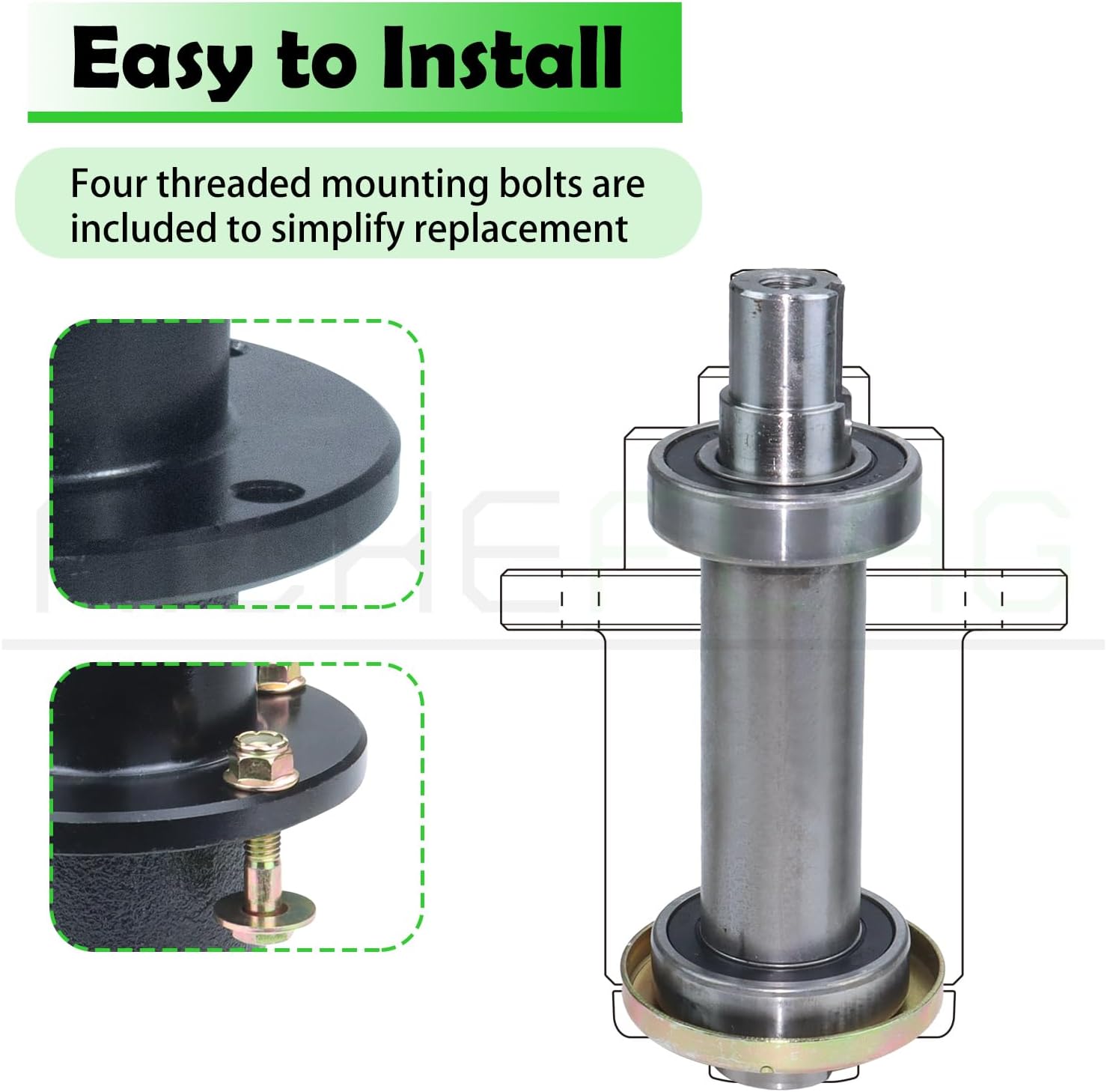 3 Pack 037-6015-50 Spindle Assembly with 033-6004-00 Pulley Replaces 037-6015-00, 037 6015 50, 037601550, 037601500 for Bad Boy ZT Elite 60, Maverick 60, ZT 60 Elite, Badboy 60 Decks