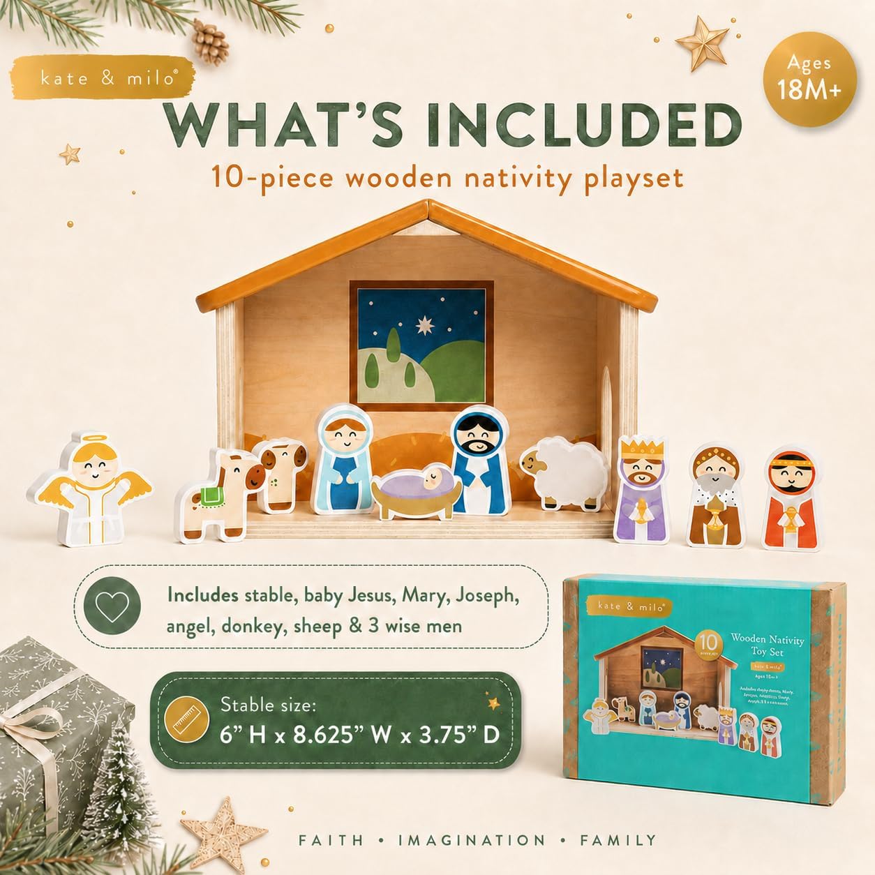 Kate & Milo Wooden Nativity Playset