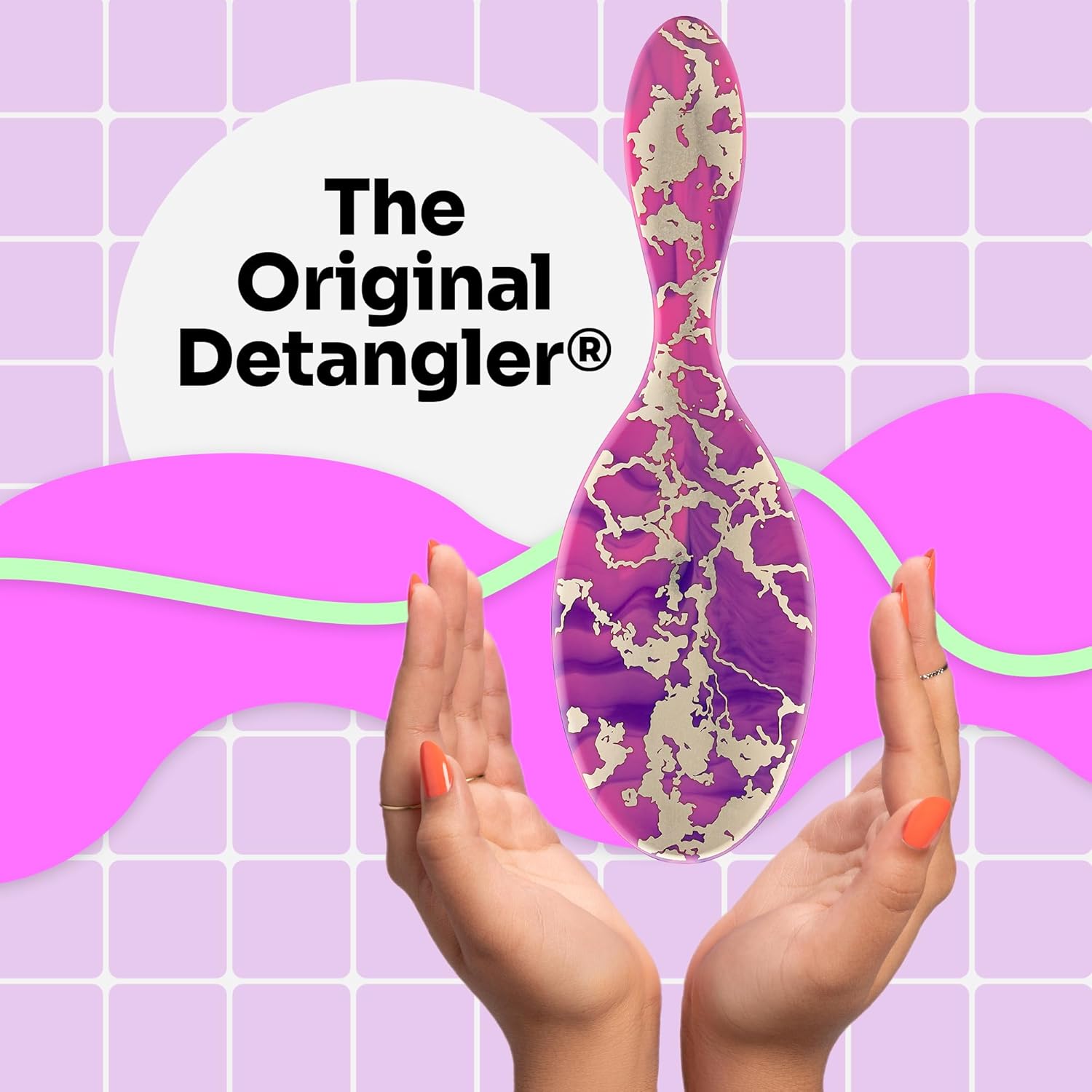 Wet Brush Original Detangling Brush, Pink (Electric Forest) - Soft & Flexible Bristles - Detangler for Curly, Straight, Thick & Wavy Hair