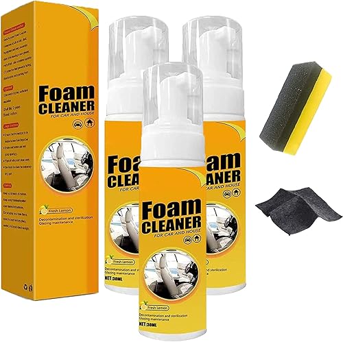 Spray restaurador de automóvil, limpiador de espuma multiusos, limpiadores domésticos multiusos para cocina, baño, automóvil (1.0 fl oz, 3 unidades)