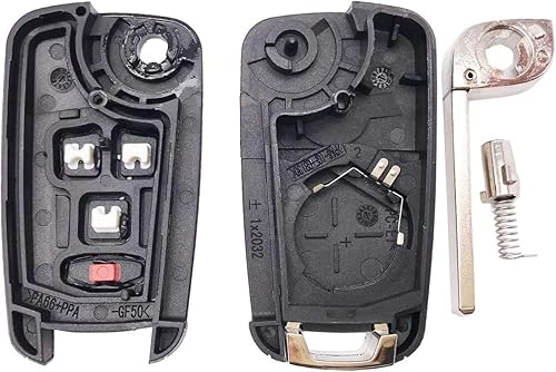 Miniatura 1 de Funda plegable de repuesto para llavero Chevy Cruze Malibu Camaro Equinox Verano Sonic GMC Terrain Keyless Entry Key Fob Shell (paquete de 2)