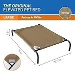 Coolaroo Le lit d'animal de compagnie élevé d'origine, relevé respirant lavable à l'intérieur et l'extérieur, grand, Nutmeg