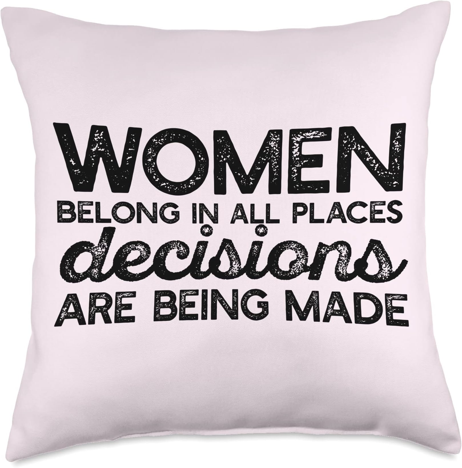 RUTH BADER GINSBURG RBG Feminist SCOTUS Memes Women Belong RBG Ruth Bader Ginsburg Feminist Quote Meme Throw Pillow, 18x18, Multicolor