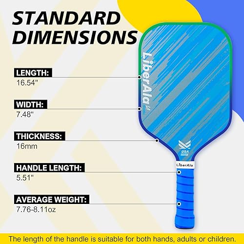 Miniatura 4 de Pickleball Paddles & Set of 2, USAPA Approved Carbon Fiber Pickle Ball Paddle, PP Honeycomb Core, Lightweight & Comfort Grip for Beginners, Pros,
