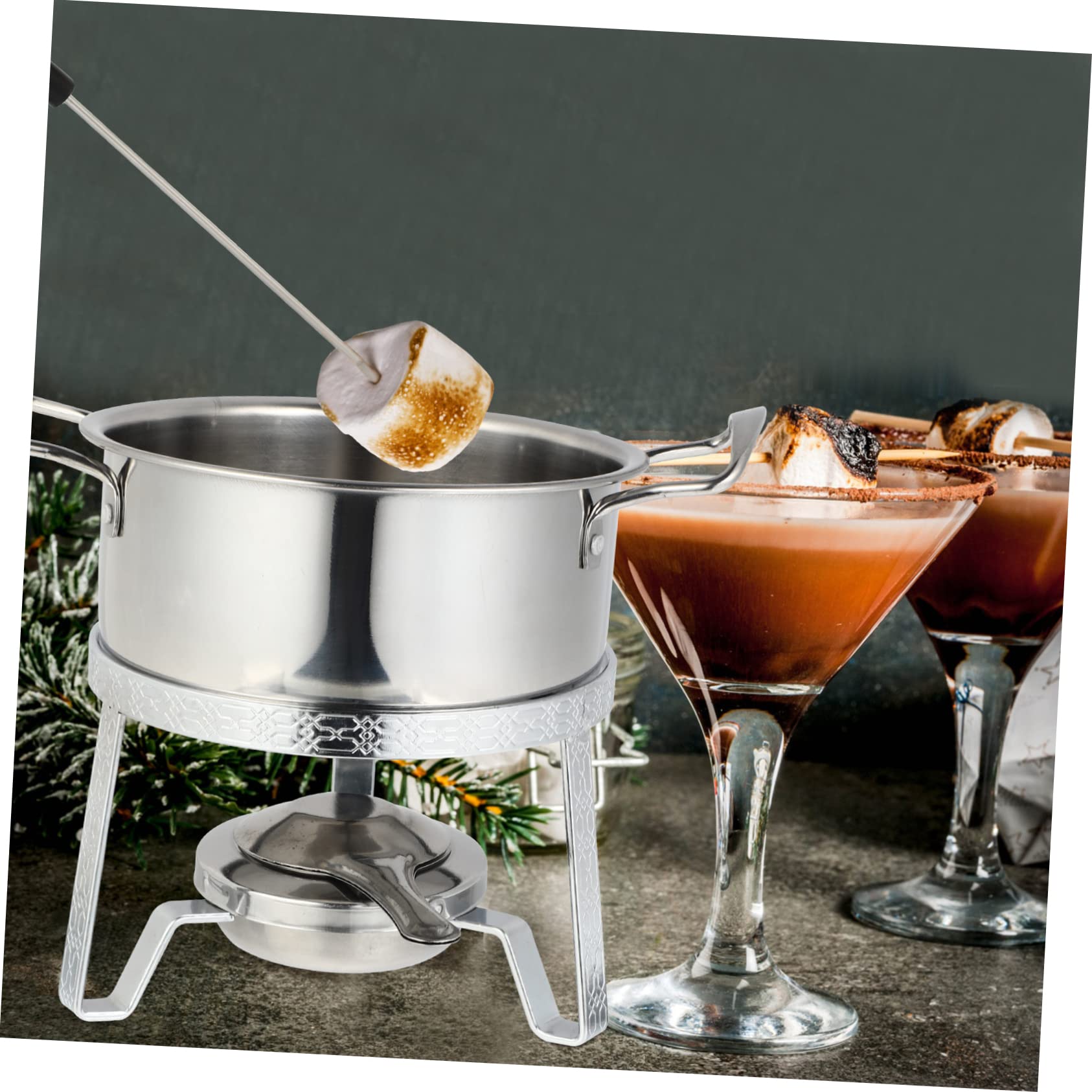 LABRIMP 1set Pentola per Sciogliere Cioccolato e Formaggio Acciaio Inossidabile Riscaldatore Elettrico per Fonduta e Dessert Facile da Pulire e Resistente alle Alte Temperature Assortiti