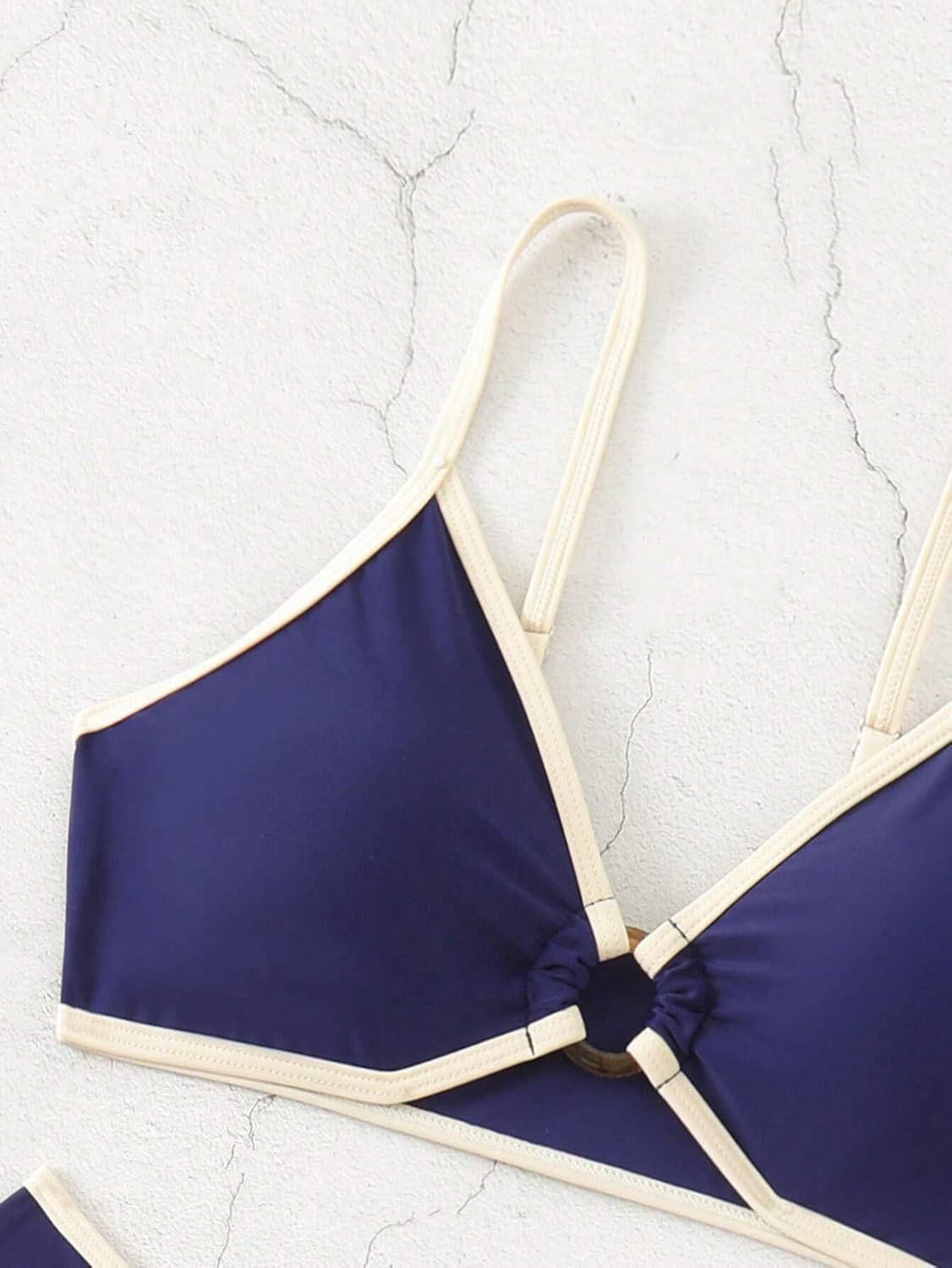 Fanuerg Women's Triangle Bikini Sets Circle Ring Linked Two Piece Swimsuit Color Block Cheeky Bathing Suits - Image 6