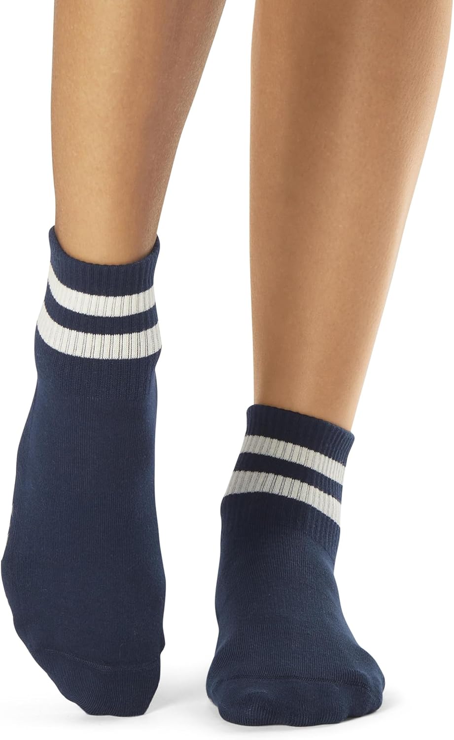 TAVI NOIR Aria Grip Socks – Pilates Socks with Grips for Women, Non Slip, Yoga & Barre, Indigo Stripe, Medium