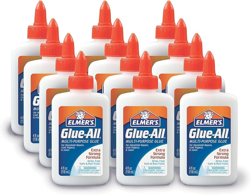 Elmer's Glue-All, Multi-Purpose Liquid Glue, 4oz, 12 Count - #1 Teacher Brand, Arts & Crafts, Non-Toxic