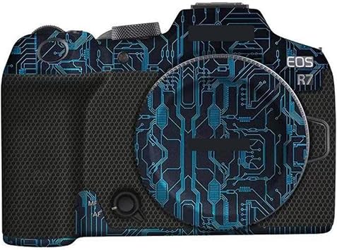 Camera Skin for Canon EOS R7 Anti-Scratch Vinyl Wrap Cartoon Film Body Protector Coat Photography Accessories StickerCircuit Blue