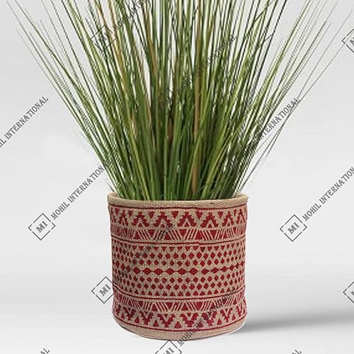 Miniatura 29 de Maceta de yute de ganchillo, cesta de almacenamiento interior de 12 x 12 pulgadas, cesta organizadora de baño y dormitorio, maceta decorativa