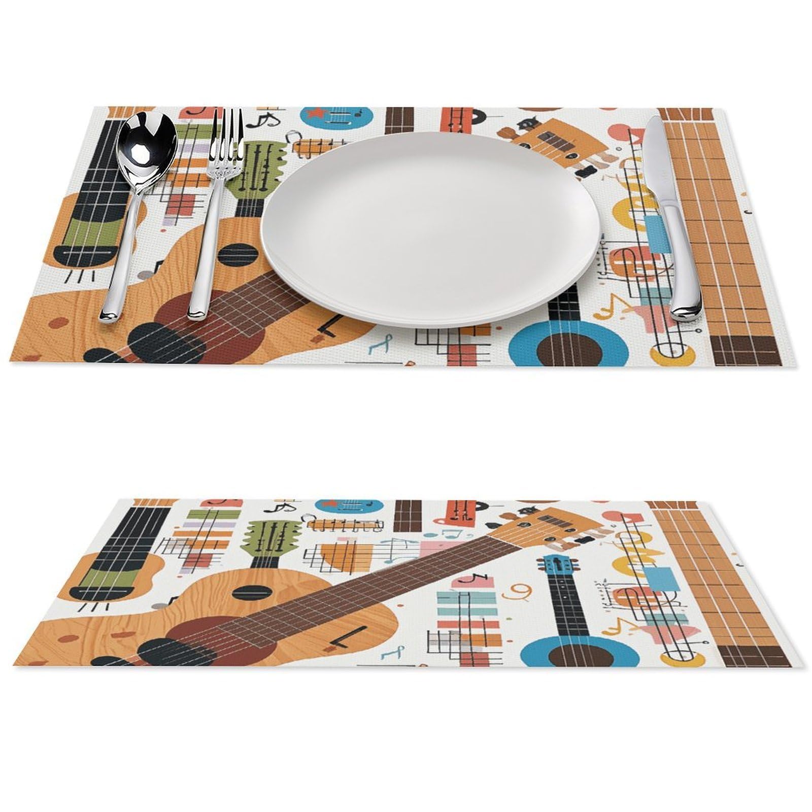 Set de table guitare antidérapant pour protéger et nettoyer facilement