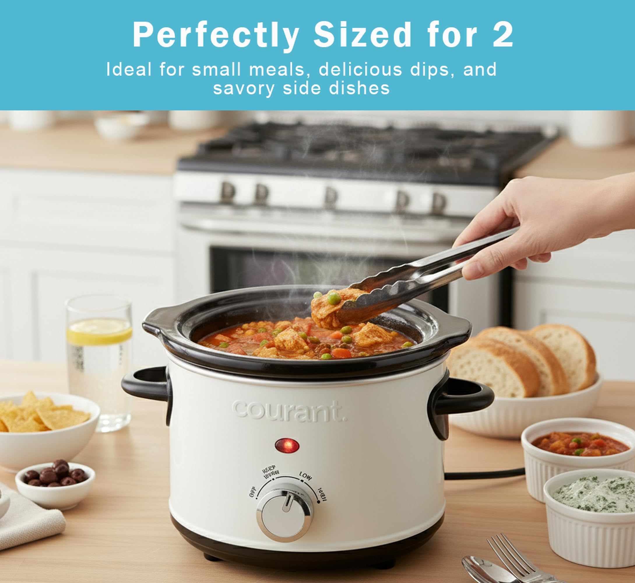 Small Rim Cooking Pot Snapklik.com : Slow Cooker Mini, Electric Round Ceramic Pot, Adjustable ...
