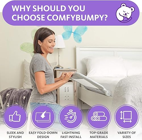 Miniatura 3 de Barrera para cama para cuna convertible cama individual cama doble cama grande Queen y King gris