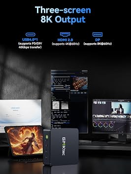 GMKtec M6 Ultra Gaming Mini PC Zen 4 Ryzen 5 7640HS (Upgraded 6600H/ 6800H/U), 32GB RAM DDR5 1TB SSD Dual NIC LAN 2.5GbE Desktop Computers Office Home/Triple 4K Display/WiFi 6/USB4/BT 5.2/DP/HDMI 2.0