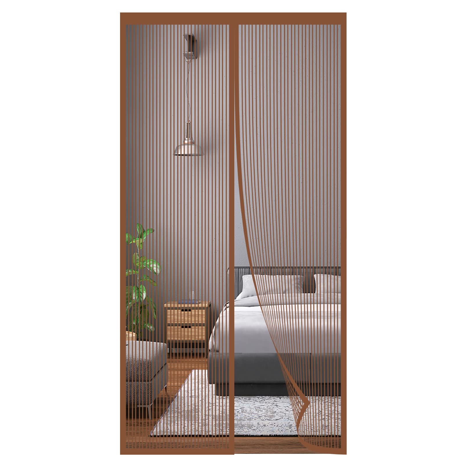 Rideau de porte anti-moustique magnétique 60x185cm - Moustiquaire amovible pour balcon