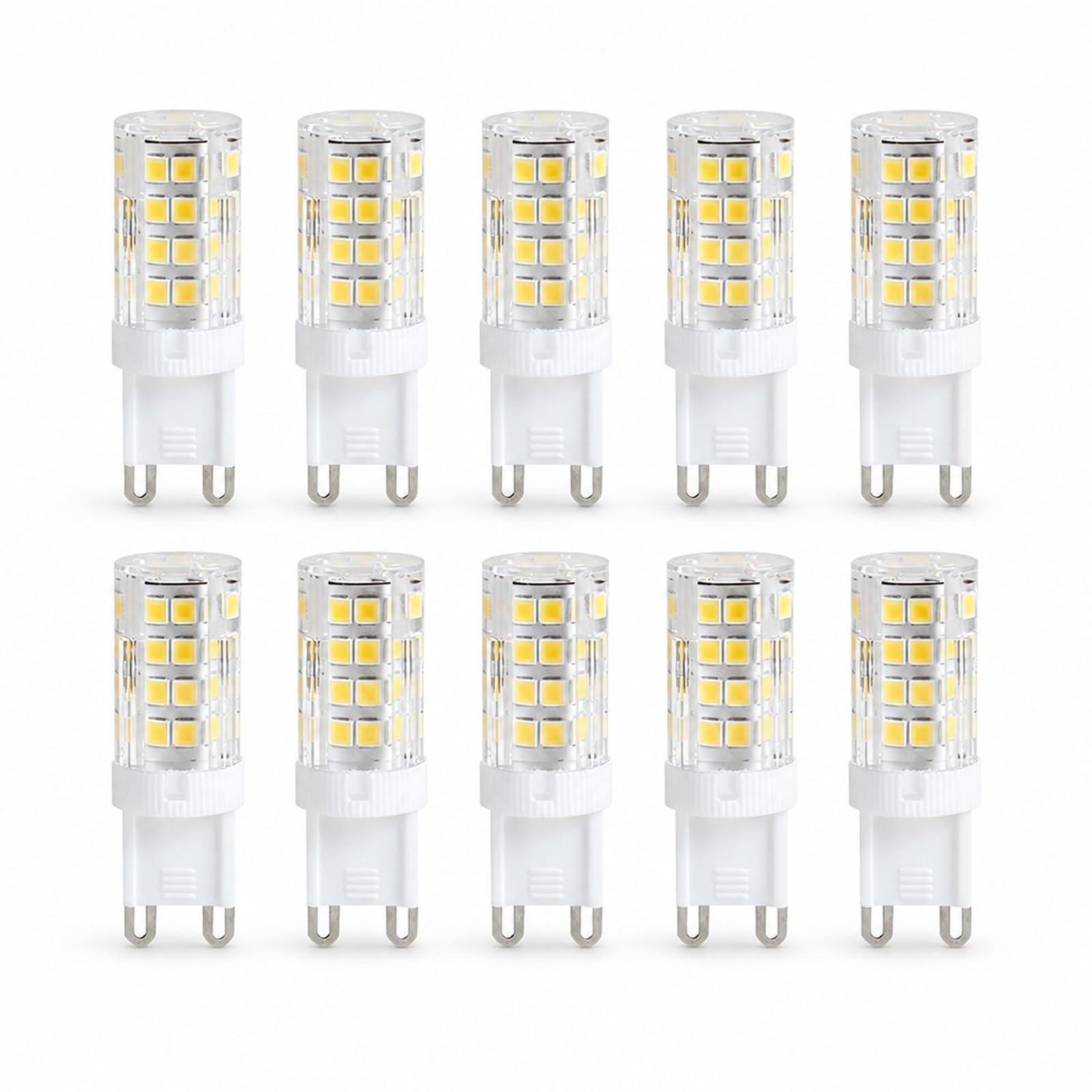 Lampadina LED a Mais G9 5W Equivalente 40W Brillante Risparmio Energetico CRI>80 Anti-Sfarfallio Camera Soggiorno Cucina Corridoio Ufficio Non Dimmerabile(Warm white 3000K,10 Pack)