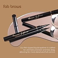 Vista 2 de Fab Brows Delineador líquido de precisión – Delineador líquido con punta de fieltro – Delineador de ojos negro impermeable ricamente pigmentado