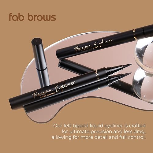 Miniatura 2 de Fab Brows Delineador líquido de precisión  Delineador líquido con punta de fieltro  Delineador de ojos negro impermeable ricamente pigmentado  Logra