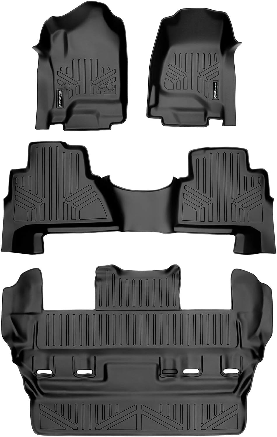 MAXLINER All Weather Custom Fit 3 Row Floor Mat Liner Set Compatible with 2015-2020 Cadillac Escalade