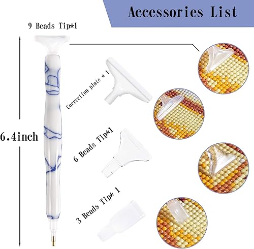 Miniatura 54 de RovyFota Bolígrafo de pintura de diamante, resina, azul, 5D, herramientas de pintura de diamante, hobby