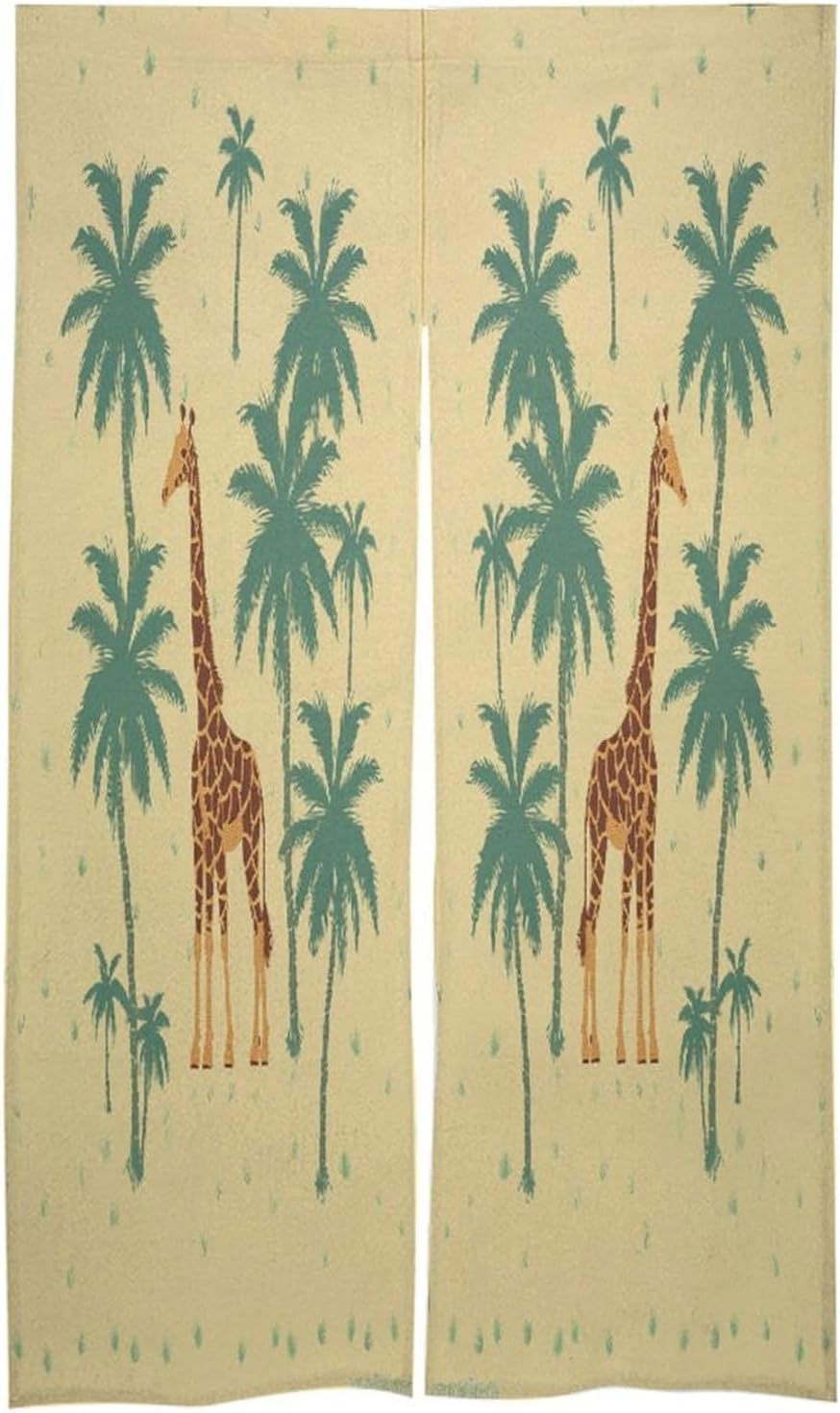 Giraffe Palm Tree Door Curtain Printed Doorway Noren Japanese Style Doorway Room Divider Curtains for Privacy Partition Divider Kitchen Home Decorations Wall Hanging