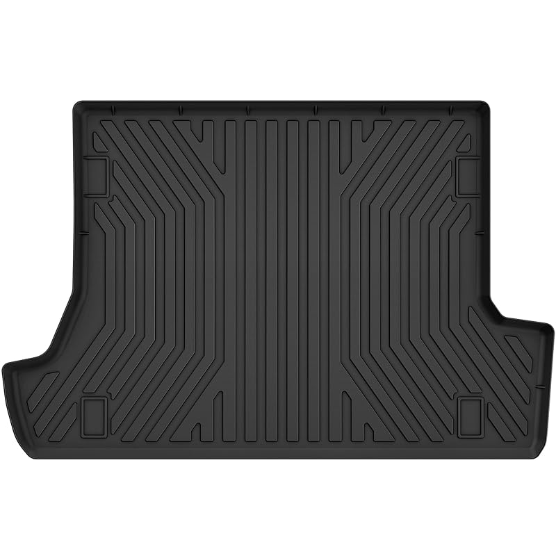 Forro para porta-malas OEDRO em TPE preto compatível com Toyota 4Runner 2010–2024 com 3ª fileira