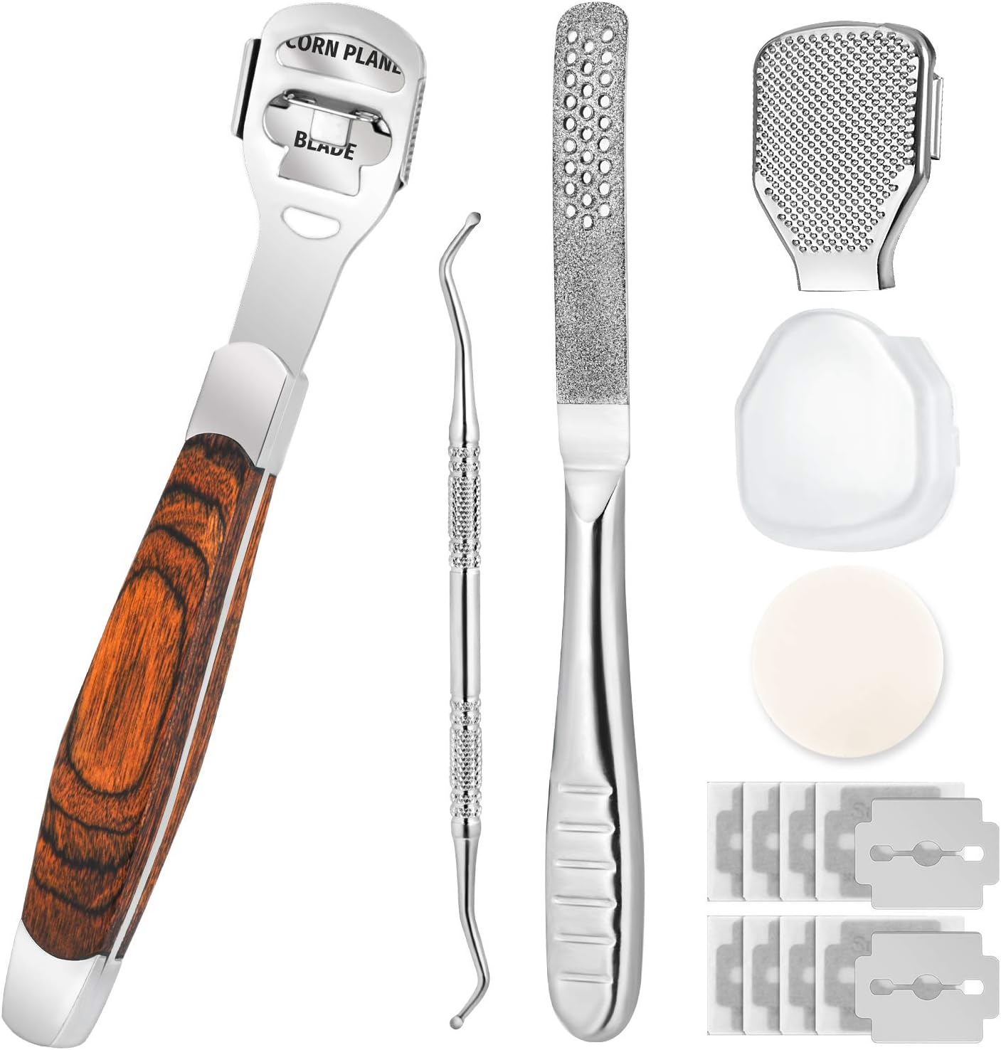 52 Pcs Callus Shaver Set,1 Stainless Steel Foot Razor with