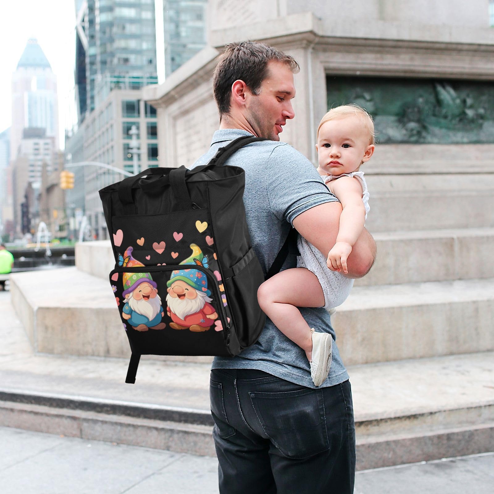 GuoChe Dobby - Mochila para pañales de nailon con múltiples bolsillos