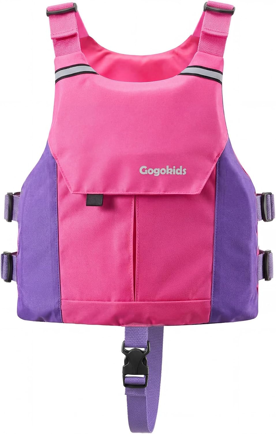 Gogokids Swim Vest for Kids & Youth 50-125 lbs, Lightweight Low Profile Swim Vest with Front Pocket, Adjustable Buckles, Reflective Strips, Floaties for Swimming, Kayaking and Boating