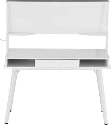 Miniatura 6 de Techni Mobili Escritorio magnético de borrado en seco y almacenamiento para computadora de estudio, pizarra blanca para oficina en casa