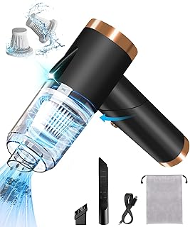 Car Vacuum, Gegizun Handheld Vacuum Cordless Portable Mini Car Vacuum Cleaner 9000Pa Cordless Handheld Vacuum Rechargeable Wireless Handheld Car Vacuum Cleaner with LED Light Mini Car Vacuum (Black)