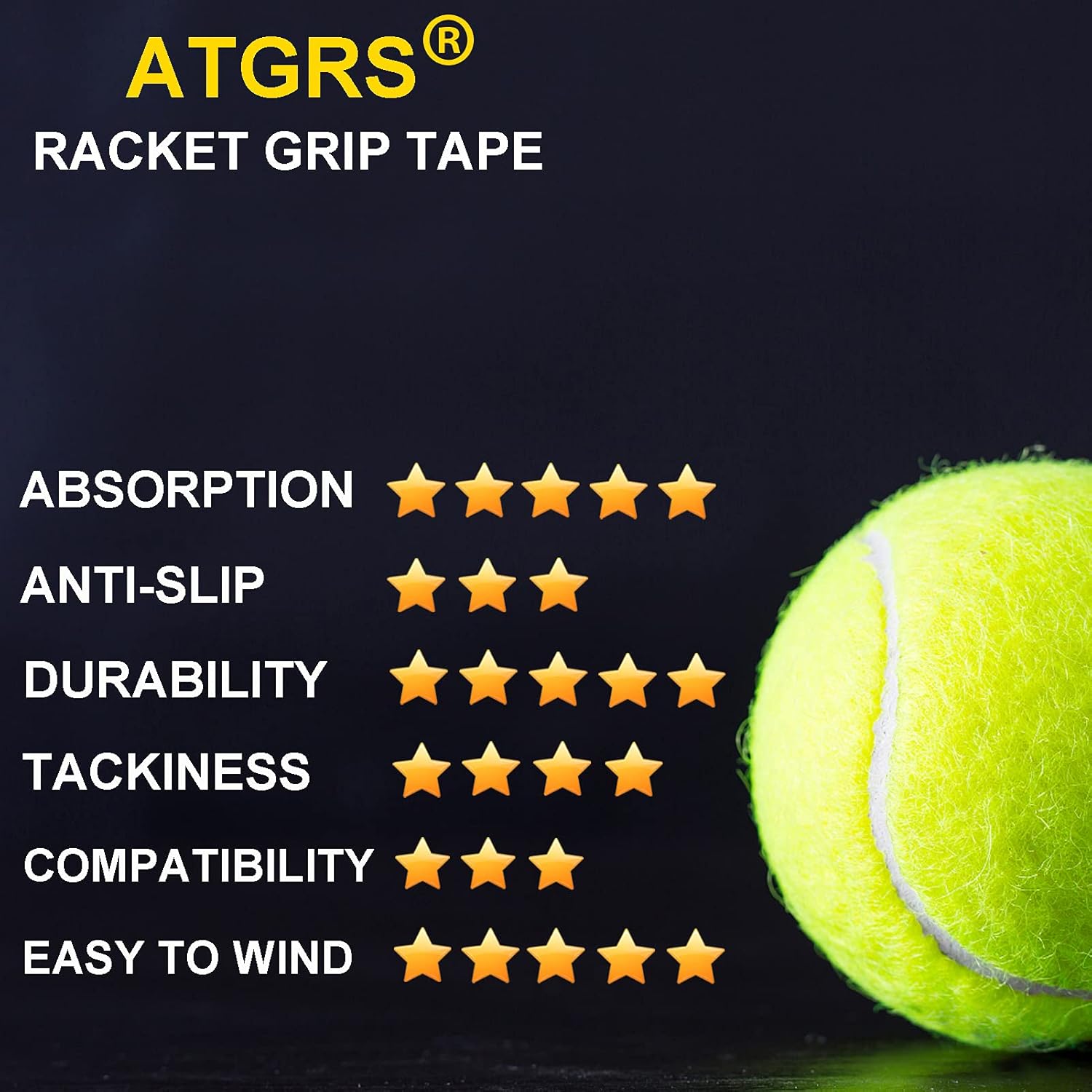 ATGRS Tennis Grip Tacky Tennis Racket Grip Tape Absorbent Anti-Slip Tennis Overgrip for Tennis Badminton Pickleball Racquet Handle Grip with Damping Ridges Overgrips (3 Pack - Red) : Sports & Outdoors