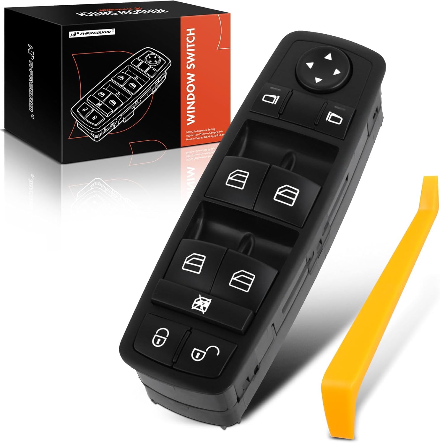 A-Premium Front Driver Side Master Power Window Switch Compatible with Mercedes-Benz W169 W245 Series A160 A190 2004-2005, B180 2012, B200 2006-2011, Replace# A1698206610, 1698206610